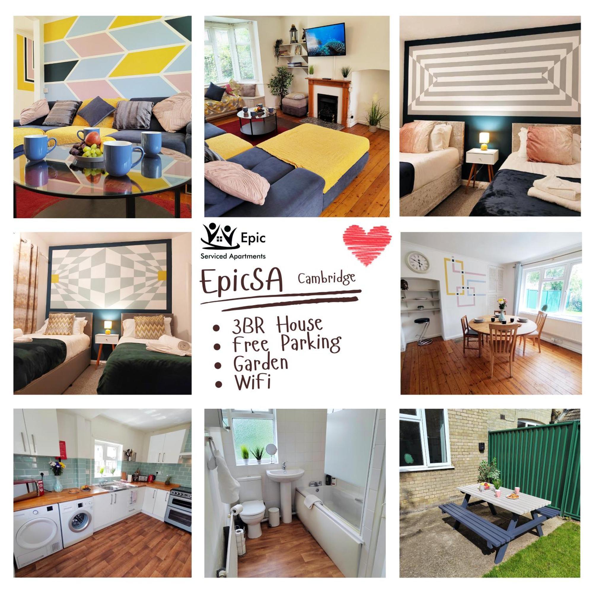 Epicsa - Corporate & Family Stay In 3 Bedroom House With Garden, Free Parking Кембридж Экстерьер фото